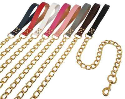 Heavy Duty Gold Leash Chain Dog Lead for any Medium, Large and Extra Large Dog Breed