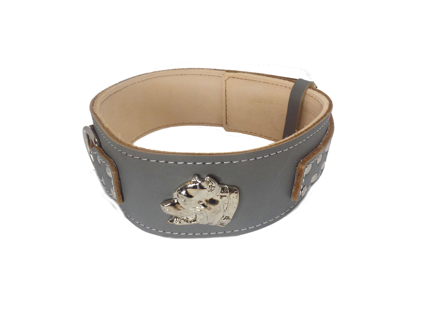 2.5 inch Heavy Duty Dog Collar with American Bully Head Motif