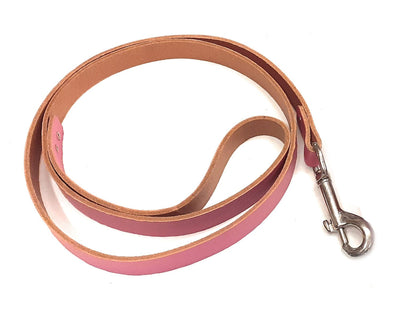 Deep Pink Leash Leather Dog Lead