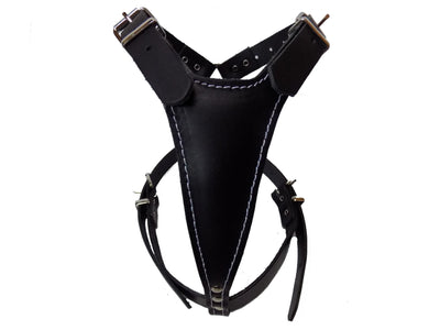 Black Plain Leather Dog Harness for Medium Dog Breeds