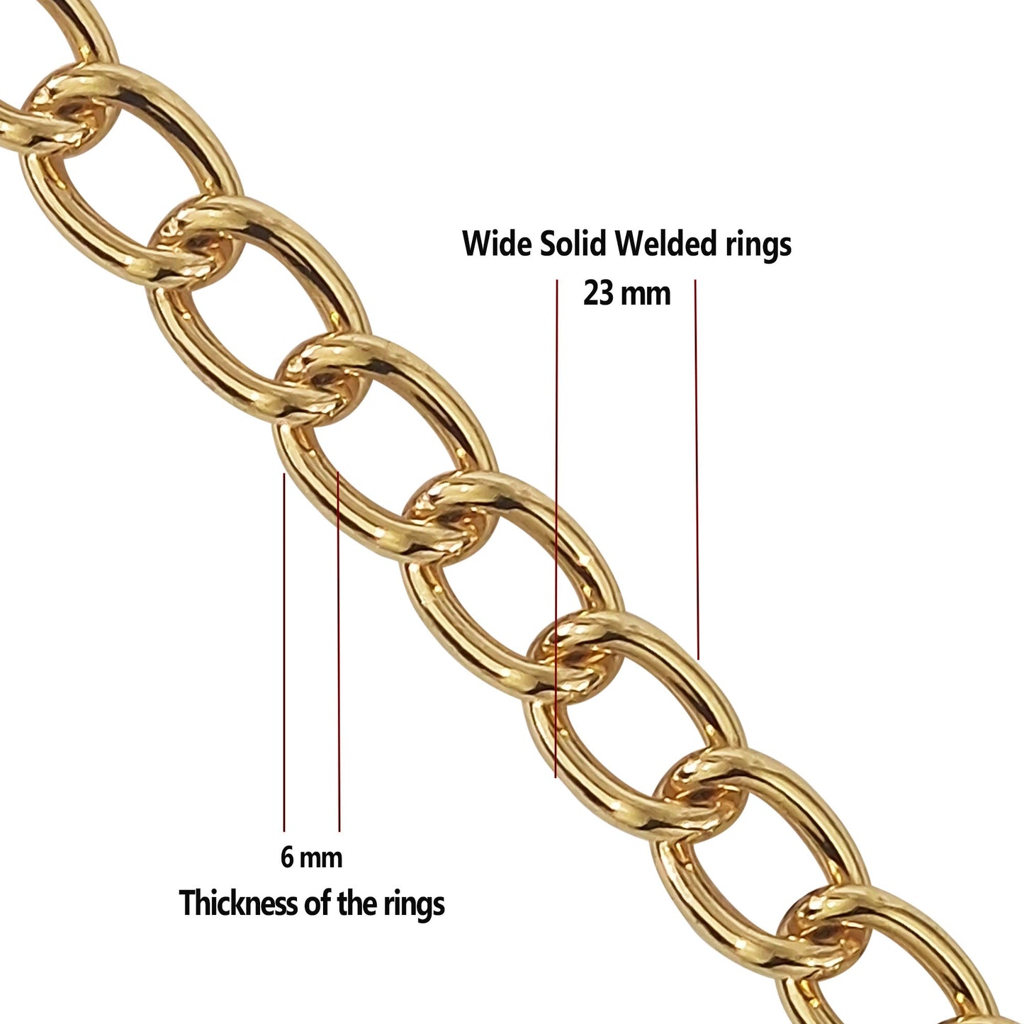 Heavy Duty Gold Leash Chain Dog Lead for any Medium, Large and Extra Large Dog Breed